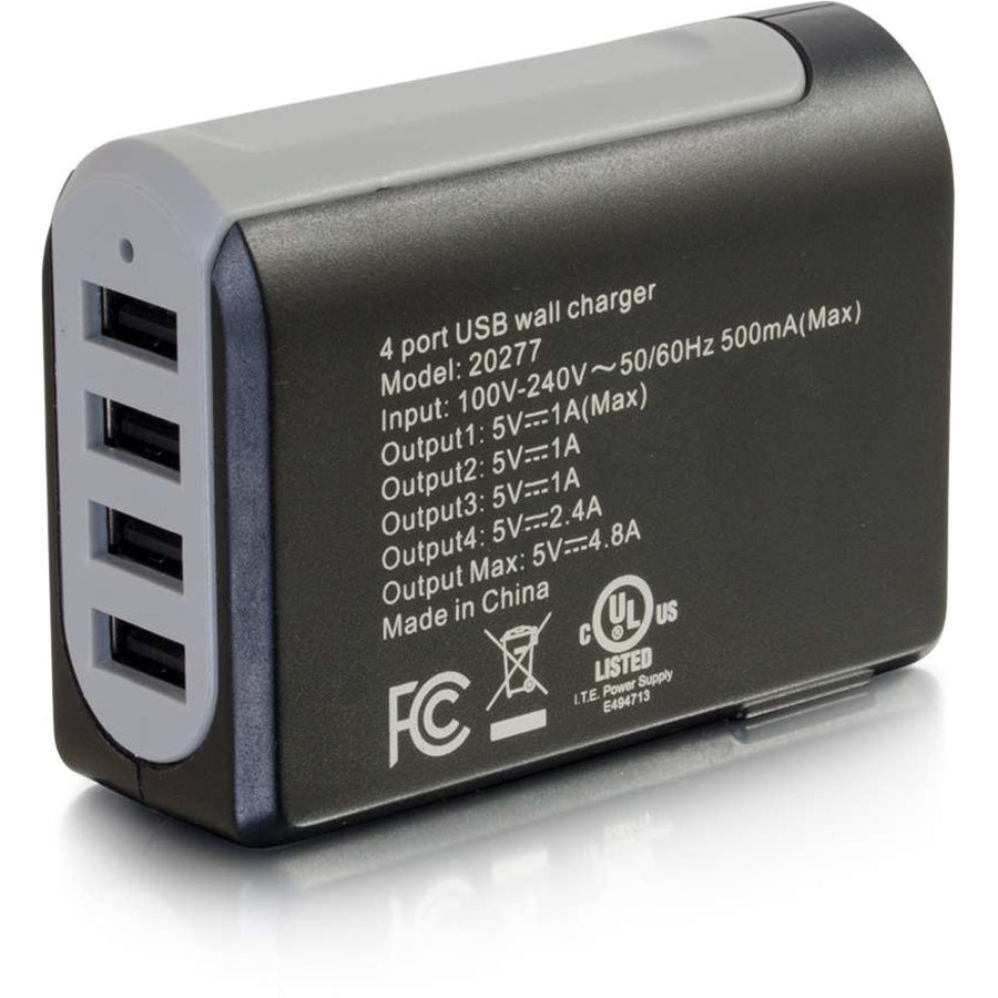 Legrand 4-Port USB Wall Charger - AC to USB Adapter, 5V 4.8A Output
