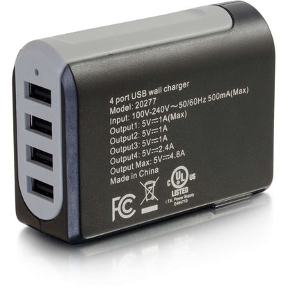 Legrand 4-Port USB Wall Charger - AC to USB Adapter, 5V 4.8A Output