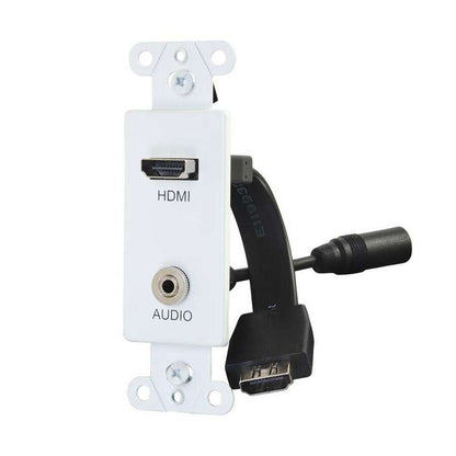C2G Decorative Wall Plate with HDMI Pigtail and 3.5mm White