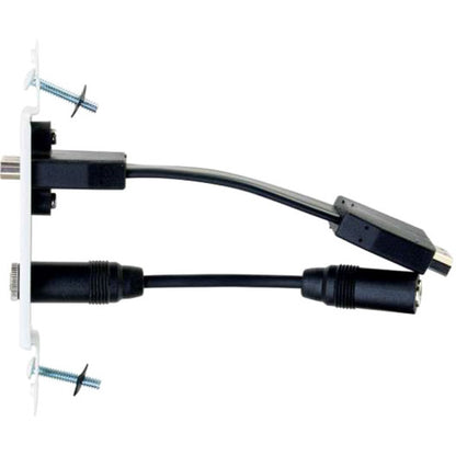 C2G Decorative Wall Plate with HDMI Pigtail and 3.5mm White