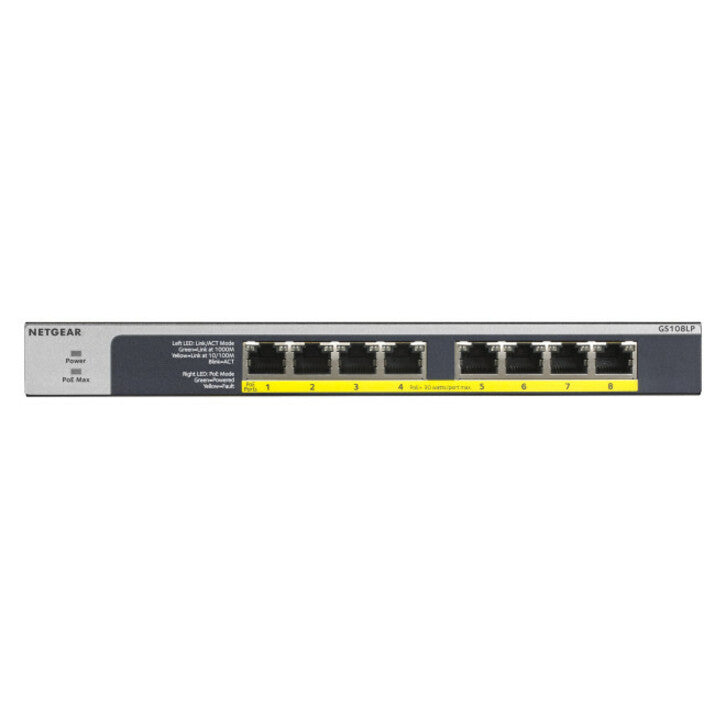 Netgear 8-Port PoE/PoE+ Gigabit Ethernet Unmanaged Switch (GS108LP)