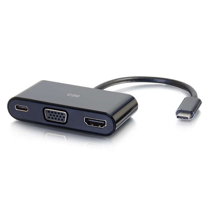 C2G USB C to HDMI and VGA Multiport Adapter with Power Delivery