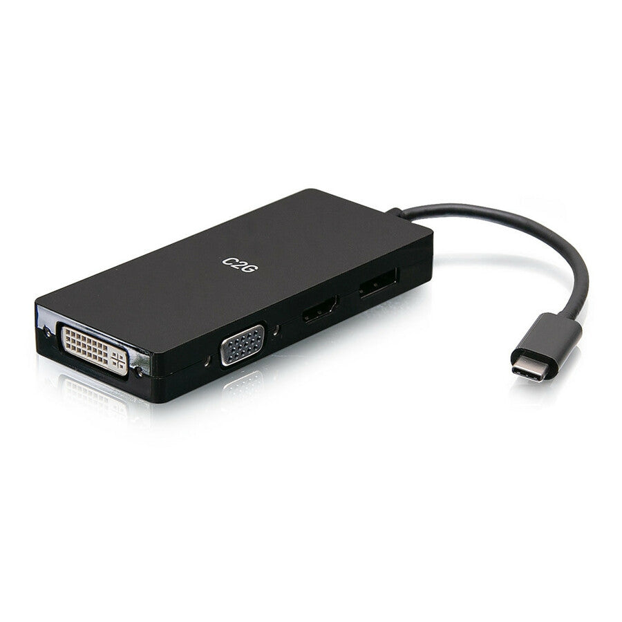 C2G USB C Multiport Adapter with HDMI, DisplayPort, DVI & VGA
