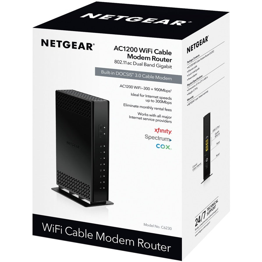 Netgear C6230 Wi-Fi 5 IEEE 802.11ac Cable Modem/Wireless Router