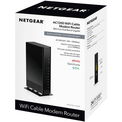 Netgear C6230 Wi-Fi 5 IEEE 802.11ac Cable Modem/Wireless Router