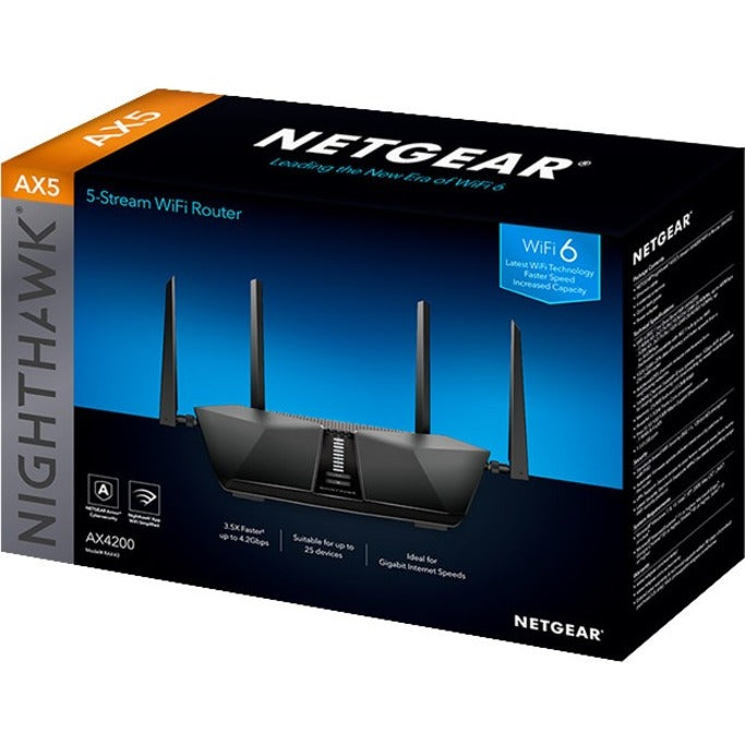 Netgear Nighthawk AX5 RAX43 Wi-Fi 6 IEEE 802.11ax Ethernet Wireless Router