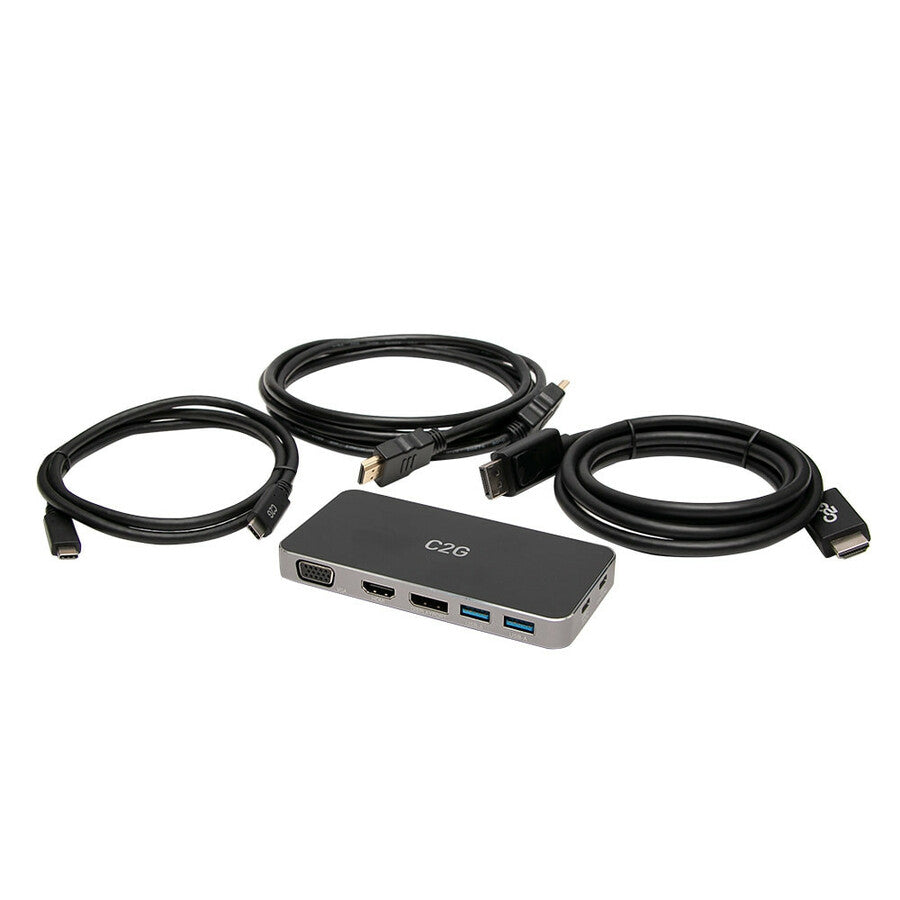 C2G Dual Monitor Docking Station Kit - USB C to 4K HDMI, DisplayPort & VGA