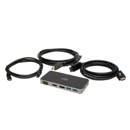 C2G Dual Monitor Docking Station Kit - USB C to 4K HDMI, DisplayPort & VGA
