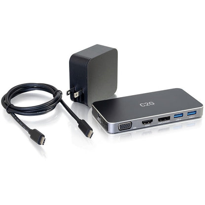 C2G Dual Monitor Docking Station Kit - USB C to 4K HDMI, DisplayPort & VGA