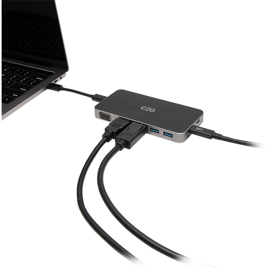 C2G Dual Monitor Docking Station Kit - USB C to 4K HDMI, DisplayPort & VGA