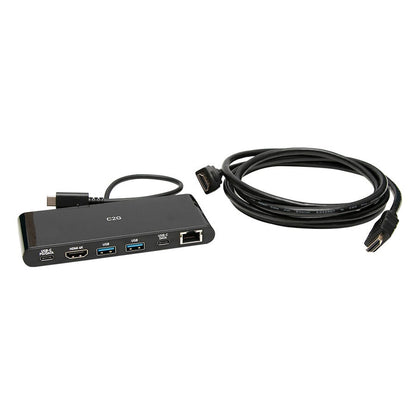 C2G USB C Docking Station Kit - USB C to HDMI, Ethernet and USB & 6ft HDMI