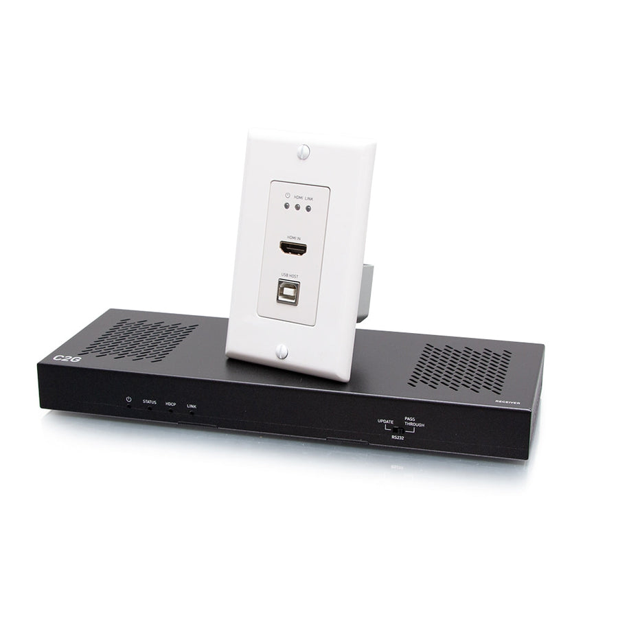 C2G HDMI HDBaseT + USB-B, RS232 Wall Plate Transmitter to Box Receiver Kit