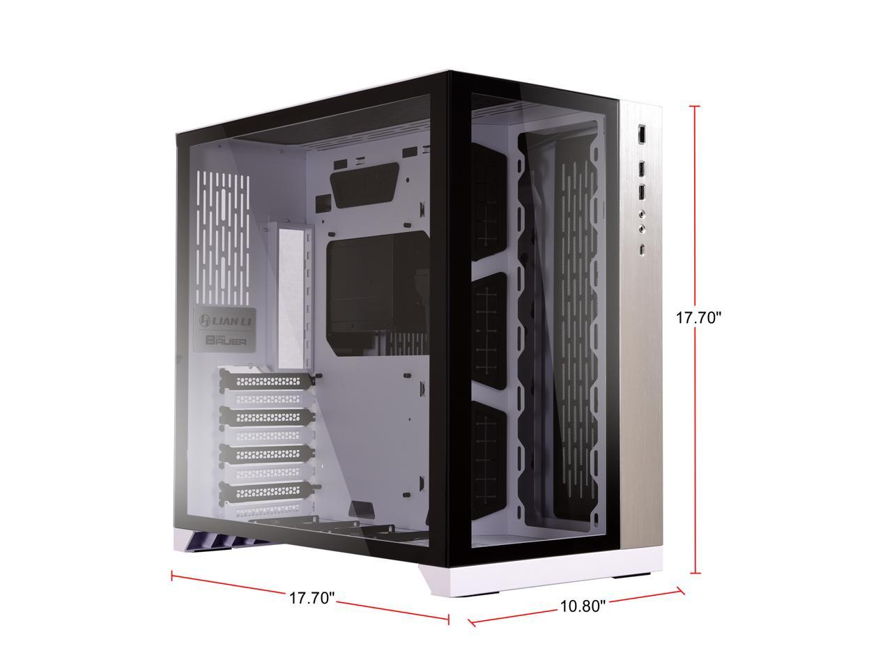LIAN LI PC-O11 Dynamic White Tempered Glass on the Front and Left Sides, Chassis Body SECC ATX Mid Tower Gaming Computer Case - PC-O11DW