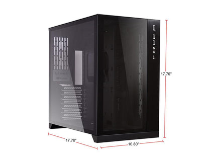 LIAN LI PC-O11 Dynamic Black Tempered Glass on the Front and Left Side, Chassis Body SECC ATX Mid Tower Gaming Computer Case - PC-O11DX