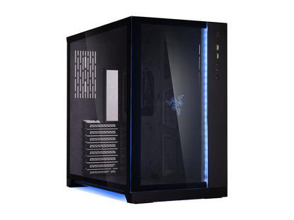 LIAN LI PC-O11 Dynamic Razer Edition Black Tempered Glass on the Front, and Left Side, Chassis Body SECC ATX Mid Tower Gaming Computer Case - PC-O11D Razer