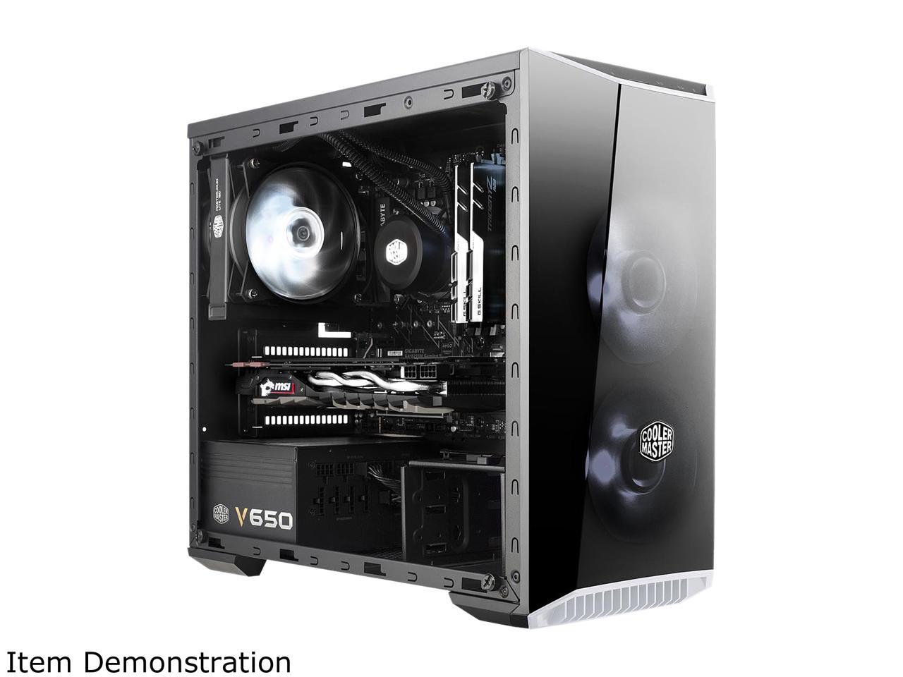 Cooler Master MasterBox Lite 3.1 Micro ATX Tower w/ Front Dark Mirror Panel, 3 Customize Color Trims & Transparent Acrylic Side Panel