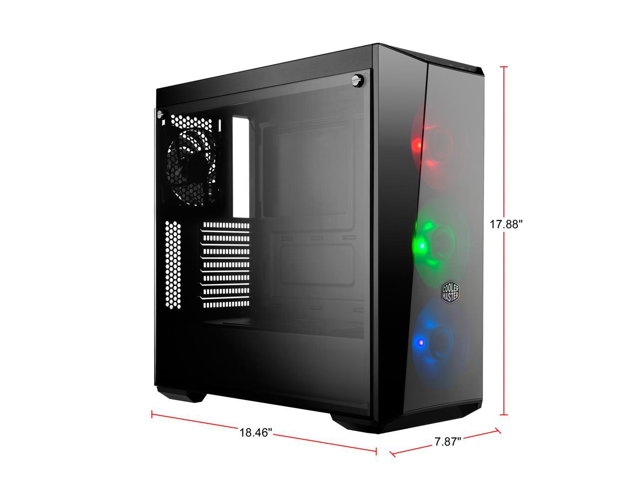 Cooler Master MasterBox Lite 5 ARGB MCW-L5S3-KGNN-05 Black Steel, Plastic, Tempered Glass ATX Mid Tower Computer Case