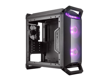Cooler Master MasterBox Q300P Micro ATX Tower w/ Front & Top Dark Mirror Panel, Transparent Acrylic Side Panel, Adjustable I/O & 2x 120mm RGB Fans w/RGB Controller