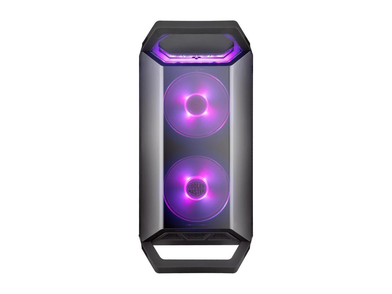 Cooler Master MasterBox Q300P Micro ATX Tower w/ Front & Top Dark Mirror Panel, Transparent Acrylic Side Panel, Adjustable I/O & 2x 120mm RGB Fans w/RGB Controller