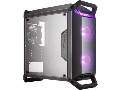 Cooler Master MasterBox Q300P Micro ATX Tower w/ Front & Top Dark Mirror Panel, Transparent Acrylic Side Panel, Adjustable I/O & 2x 120mm RGB Fans w/RGB Controller