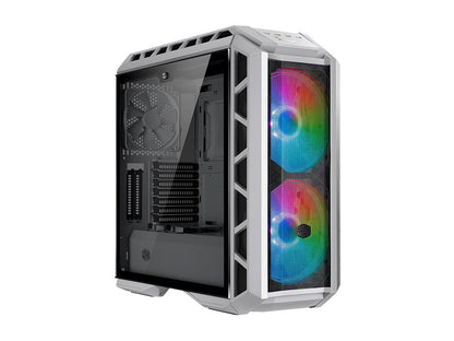 Cooler Master MasterCase H500P Mesh White ARGB Airflow ATX Mid-Tower with Dual 200mm ARGB Fans, Mesh Front Panel, Tempered Glass Side Panel & ARGB Lighting System