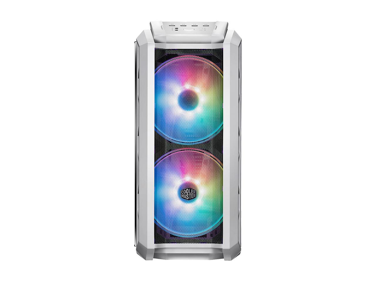 Cooler Master MasterCase H500P Mesh White ARGB Airflow ATX Mid-Tower with Dual 200mm ARGB Fans, Mesh Front Panel, Tempered Glass Side Panel & ARGB Lighting System