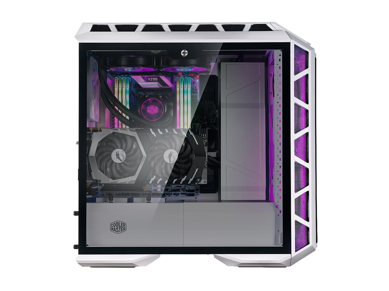 Cooler Master MasterCase H500P Mesh White ARGB Airflow ATX Mid-Tower with Dual 200mm ARGB Fans, Mesh Front Panel, Tempered Glass Side Panel & ARGB Lighting System