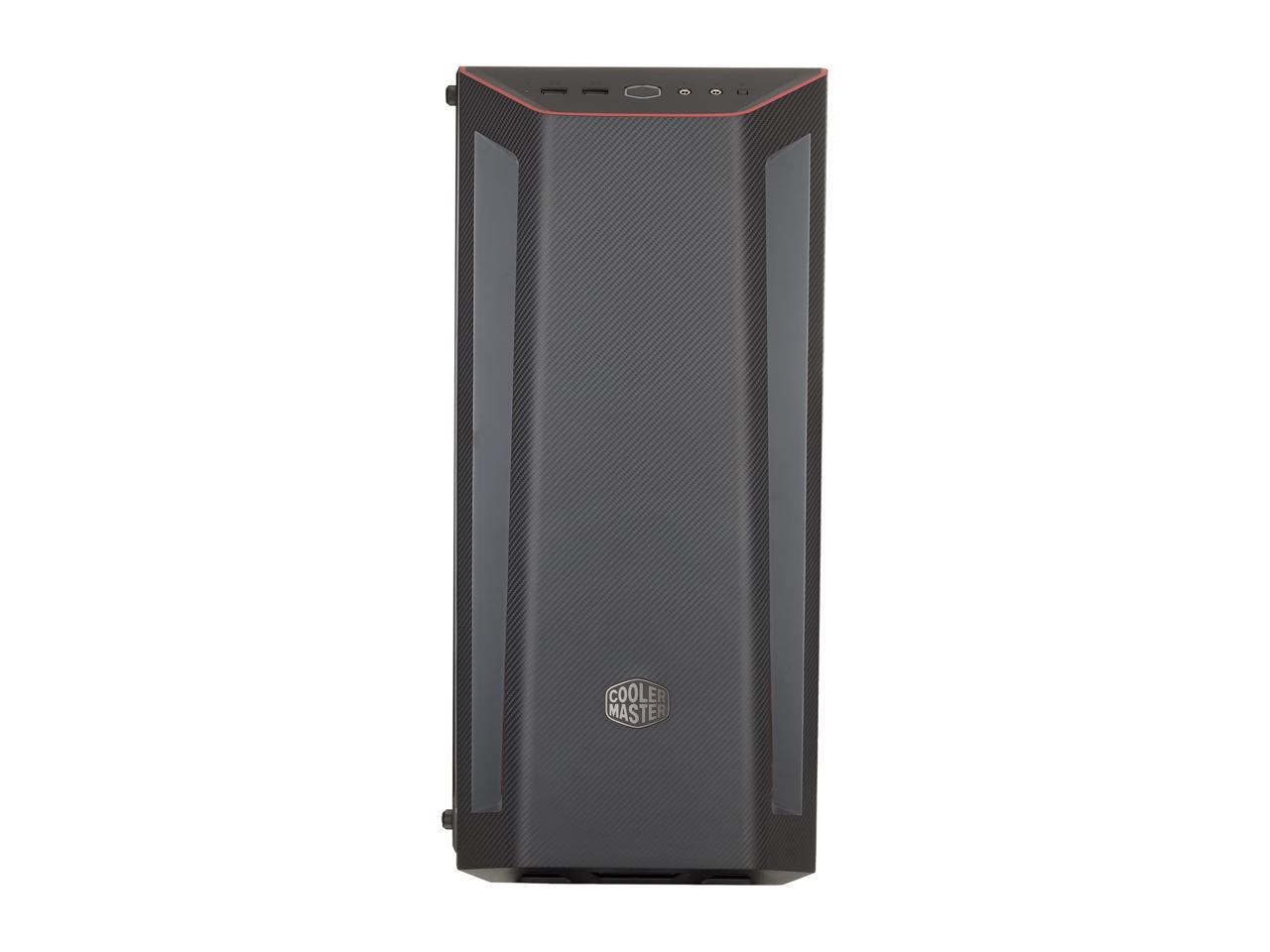 Cooler Master MasterBox MB510L ATX Mid-Tower w/ Front Carbon Texture, Front Side Red Accent Mesh Intake & Transparent Acrylic Side Panel