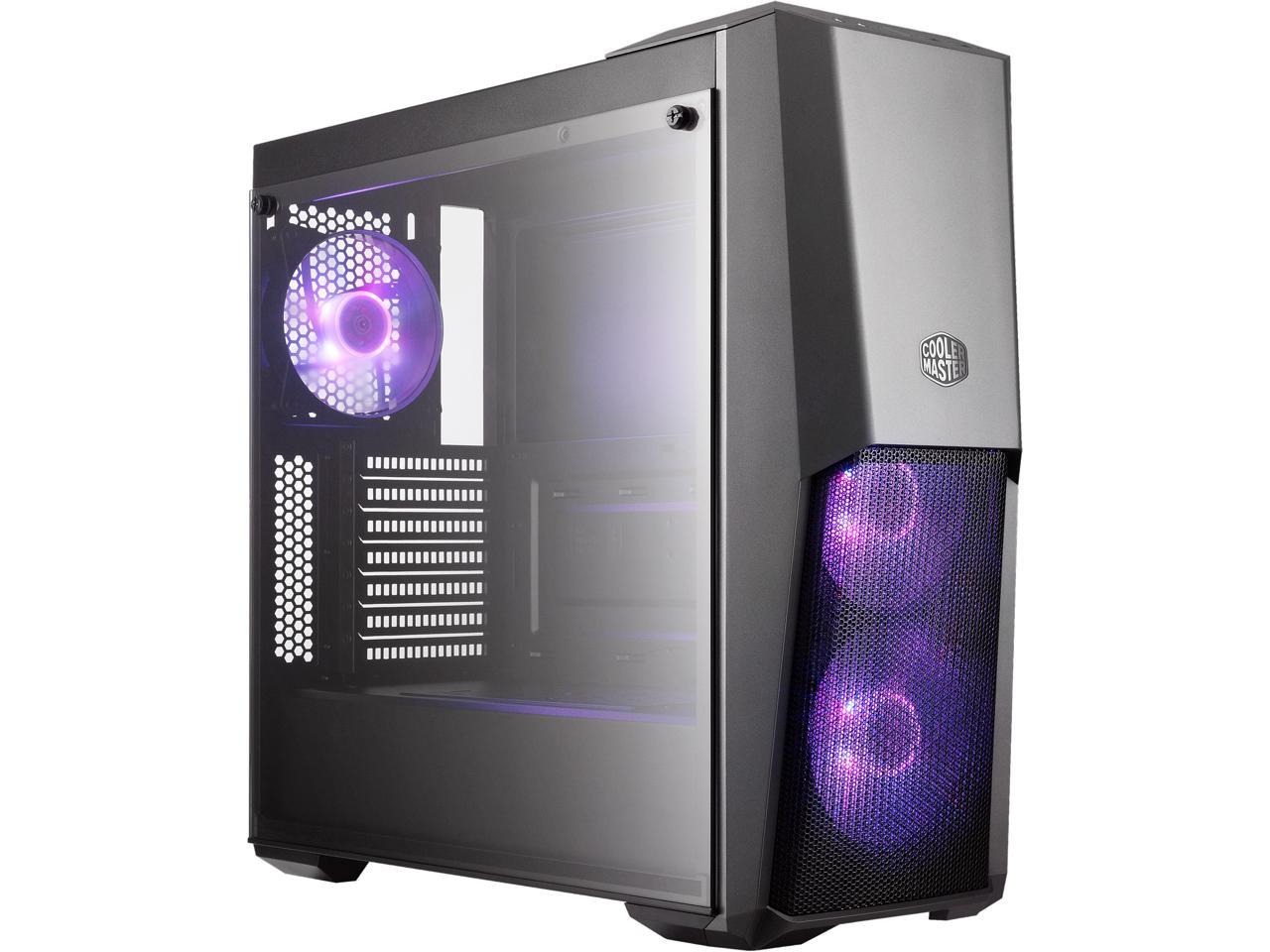 Cooler Master MasterBox MB500 ATX Mid-Tower w/ Front Semi-Meshed Ventilation, Tempered Glass Side Panel & 3 x 120mm RGB Fans