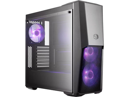 Cooler Master MasterBox MB500 ATX Mid-Tower w/ Front Semi-Meshed Ventilation, Tempered Glass Side Panel & 3 x 120mm RGB Fans