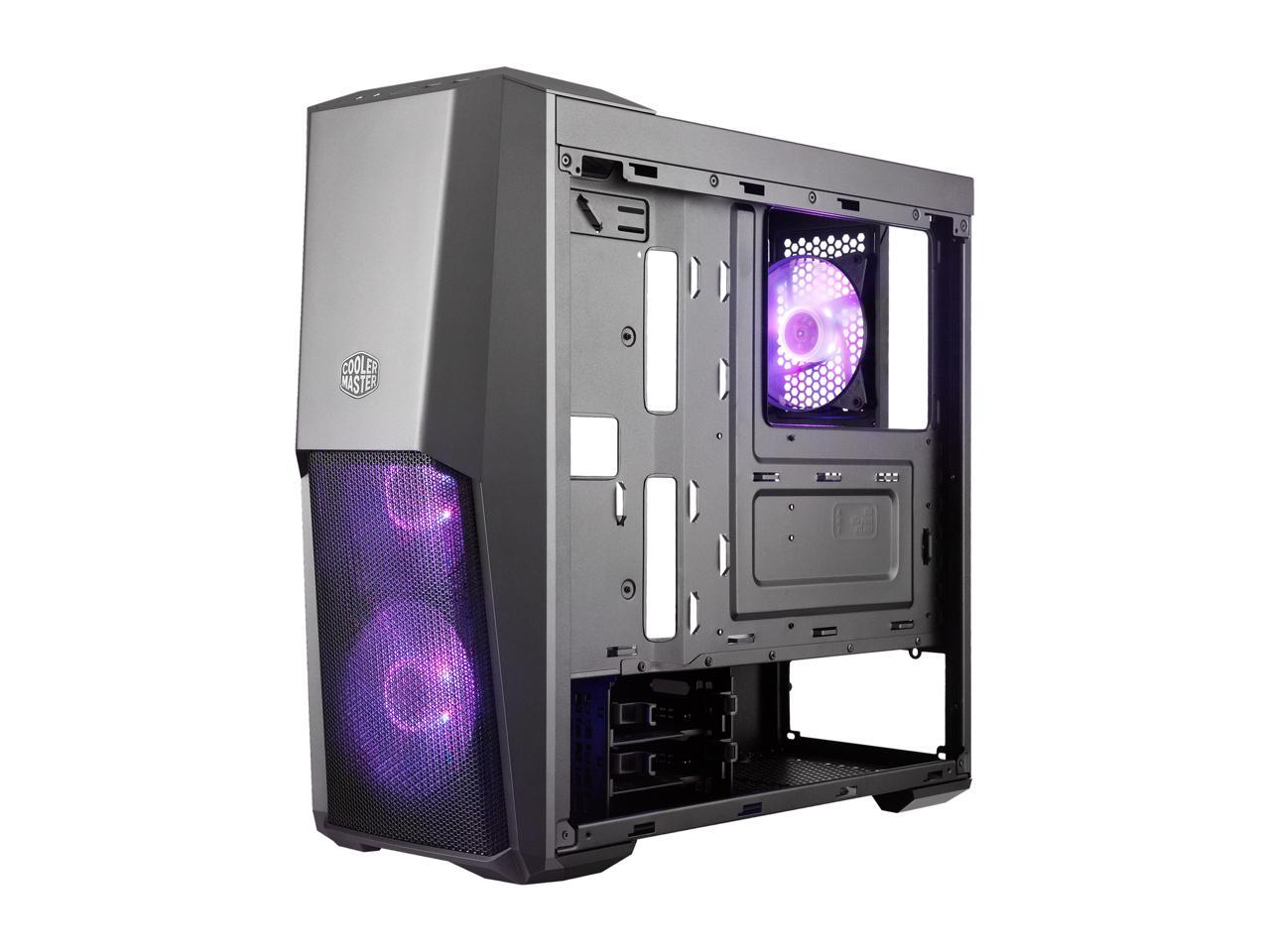 Cooler Master MasterBox MB500 ATX Mid-Tower w/ Front Semi-Meshed Ventilation, Tempered Glass Side Panel & 3 x 120mm RGB Fans