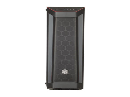 Cooler Master MasterBox MB511 ATX Mid-Tower w/ Front Mesh Ventilation, Front Side Red Accent Mesh Intake & Transparent Acrylic Side Panel