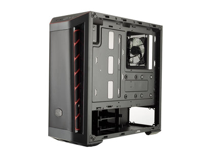 Cooler Master MasterBox MB511 ATX Mid-Tower w/ Front Mesh Ventilation, Front Side Red Accent Mesh Intake & Transparent Acrylic Side Panel