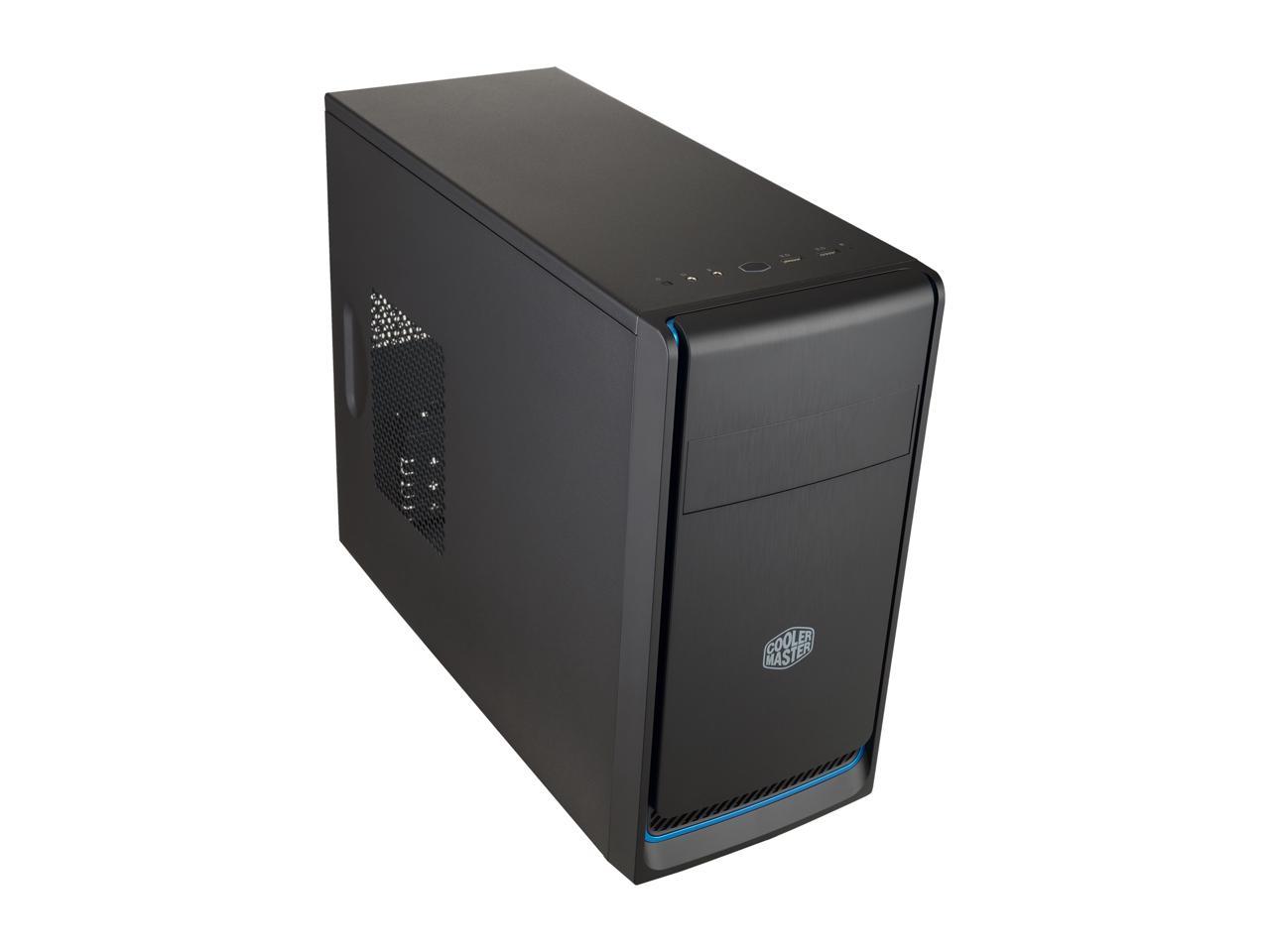 Cooler Master MasterBox E300L mATX Tower w/Front Brushed Panel, Blue Accent Trim and Side Ventilation Vent