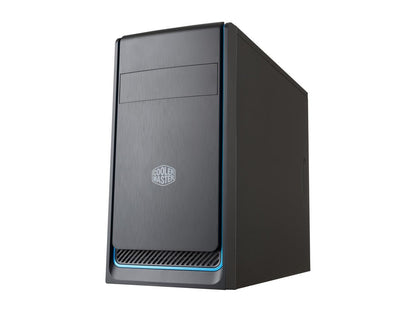 Cooler Master MasterBox E300L mATX Tower w/Front Brushed Panel, Blue Accent Trim and Side Ventilation Vent