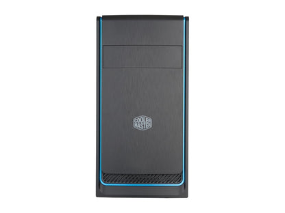Cooler Master MasterBox E300L mATX Tower w/Front Brushed Panel, Blue Accent Trim and Side Ventilation Vent
