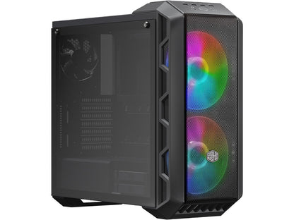 Cooler Master MasterCase H500 ARGB Airflow ATX Mid-Tower with Mesh & Transparent Front Panel Option, 2 x 200mm ARGB Fans, and a Tempered Glass Side Panel, MCM-H500-IGNN-S01