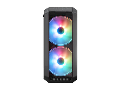 Cooler Master MasterCase H500 ARGB Airflow ATX Mid-Tower with Mesh and Transparent Front Panel Option, Dual 200mm ARGB Lighting Fans, and Tempered Glass