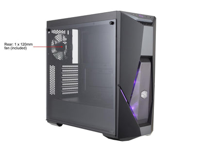 Cooler Master MasterBox K500 ARGB ATX Mid Tower w/ Front Semi-Meshed Ventilation, Tempered Glass Side Panel, ARGB Lighting System & 2 x 120mm ARGB Fans