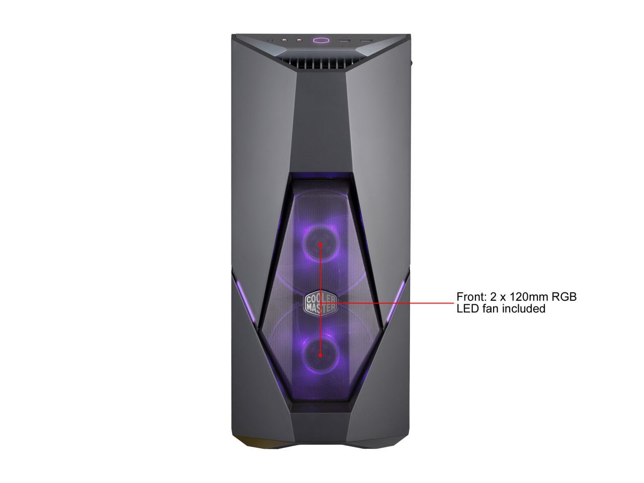 Cooler Master MasterBox K500 ARGB ATX Mid Tower w/ Front Semi-Meshed Ventilation, Tempered Glass Side Panel, ARGB Lighting System & 2 x 120mm ARGB Fans
