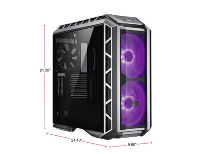 Cooler Master MasterCase H500P Mesh ARGB Airflow ATX Mid-Tower with Dual 200mm ARGB Fans, Gun Metal, Mesh Front Panel, Tempered Glass Side Panel & ARGB Lighting System