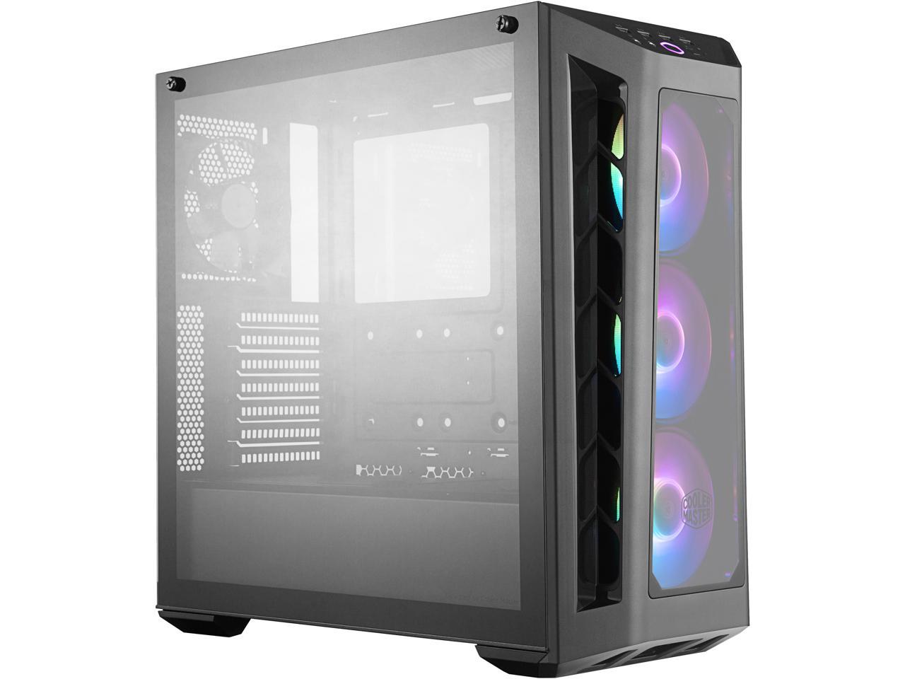 Cooler Master MasterBox MB530P ATX Mid-Tower w/ 3 x Tempered Glass Panel, Front Side Mesh Intakes & 3 x 120mm Addressable RGB Fans w/ARGB Controller
