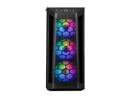 Cooler Master MasterBox MB511 ARGB ATX Mid-Tower with ARGB Lighting System, Three 120mm ARGB Fans, Fine Mesh Front Panel, Mesh Side Intakes, and Tempered Glass. MCB-B511D-KGNN-RGA