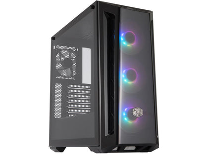 Cooler Master MasterBox MB520 ARGB ATX Mid-Tower with ARGB Lighting System, 3x 120mm ARGB Fans, Tempered Glass, Front DarkMirror Panel with Mesh Side Intakes, MCB-B520-KGNN-RGA