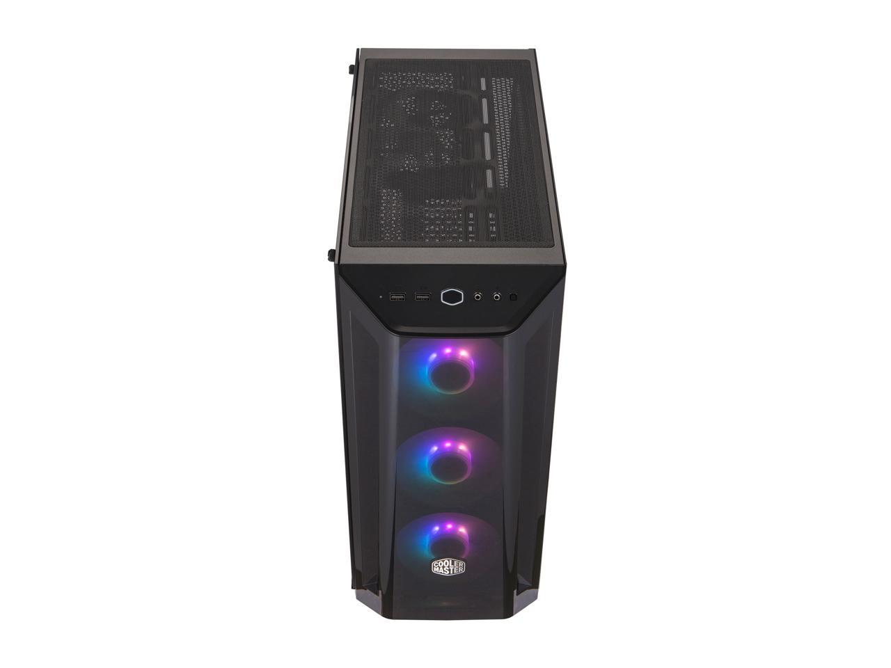Cooler Master MasterBox MB520 ARGB ATX Mid-Tower with ARGB Lighting System, 3x 120mm ARGB Fans, Tempered Glass, Front DarkMirror Panel with Mesh Side Intakes, MCB-B520-KGNN-RGA