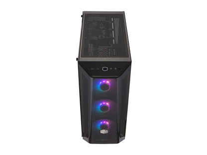 Cooler Master MasterBox MB520 ARGB ATX Mid-Tower with ARGB Lighting System, 3x 120mm ARGB Fans, Tempered Glass, Front DarkMirror Panel with Mesh Side Intakes, MCB-B520-KGNN-RGA