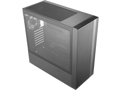 Cooler Master MasterBox NR600 w/ Front Mesh Ventilation, Minimal Design, Tempered Glass Side Panel and Single Headset Jack