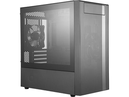 Cooler Master MasterBox NR400 w/ Front Mesh Ventilation, Minimal Design, Tempered Glass Side Panel and Single Headset Jack