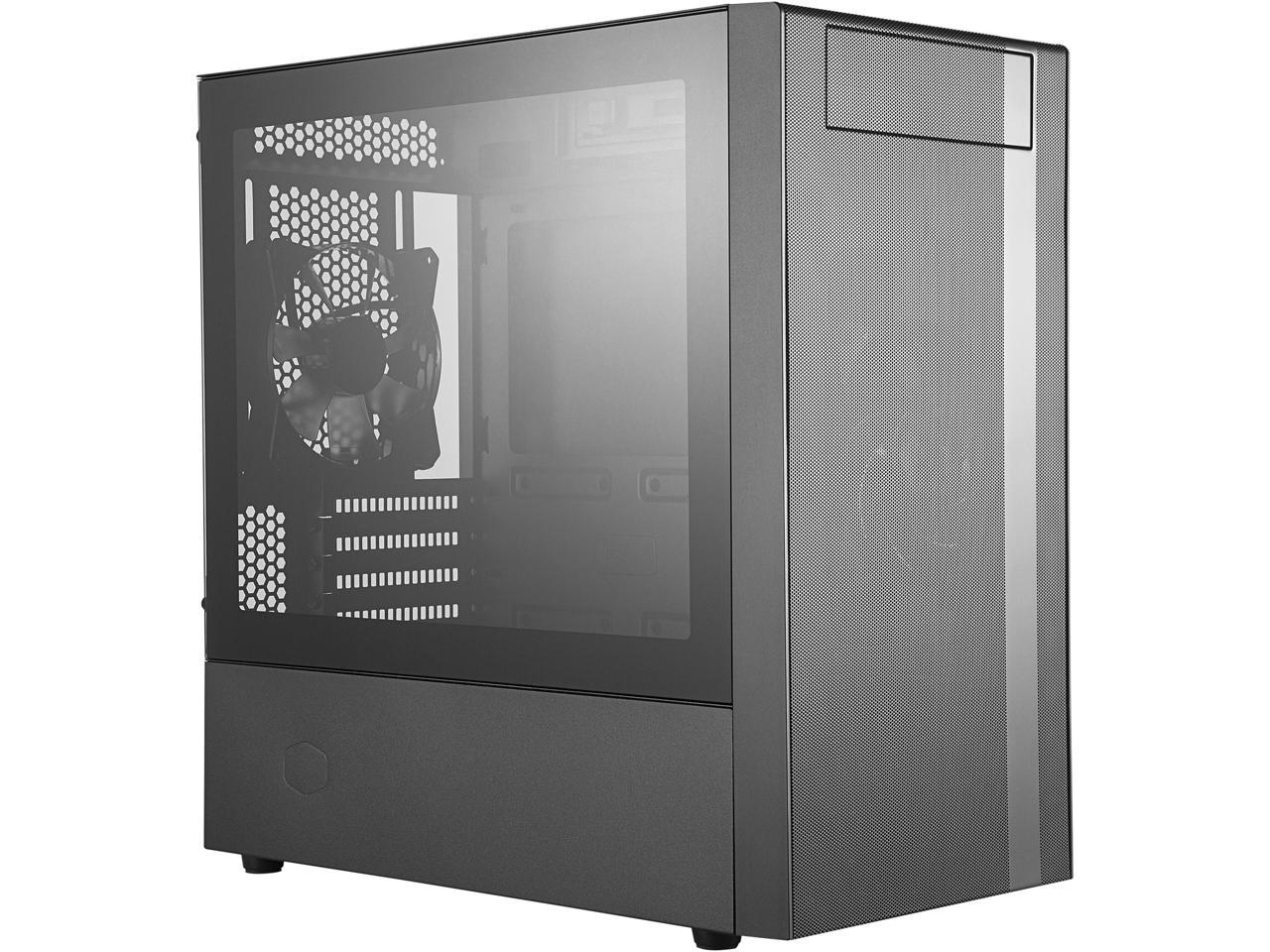 Cooler Master MasterBox NR400 Micro-ATX Tower with Front Mesh Ventilation, Minimal Design, Tempered Glass Side Panel and Single Headset Jack