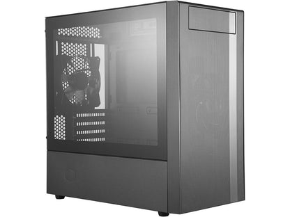 Cooler Master MasterBox NR400 Micro-ATX Tower with Front Mesh Ventilation, Minimal Design, Tempered Glass Side Panel and Single Headset Jack